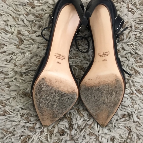 Francesco Russo Studded Black  Heels - Picture 7 of 7